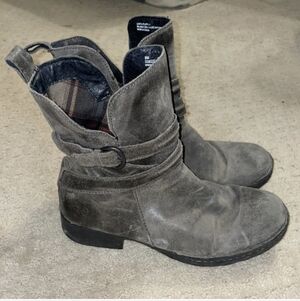Born Gray Ankle Boots Genuine Leather